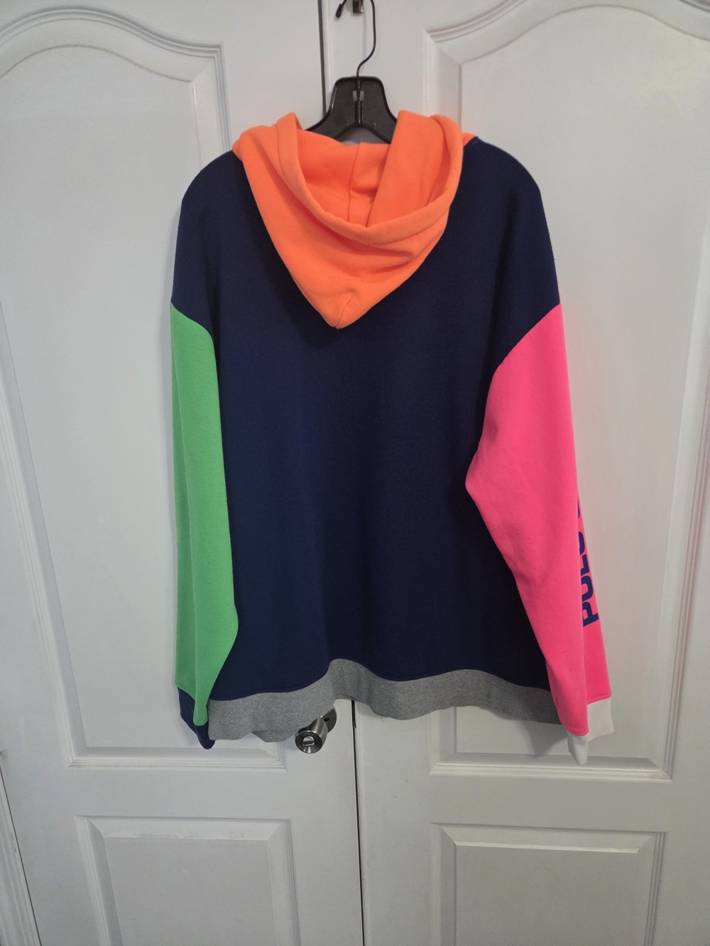 Polo Ralph Lauren Multicolor Hoodie - White with Neon Accents (Some Pilling) - Picture 3 of 7
